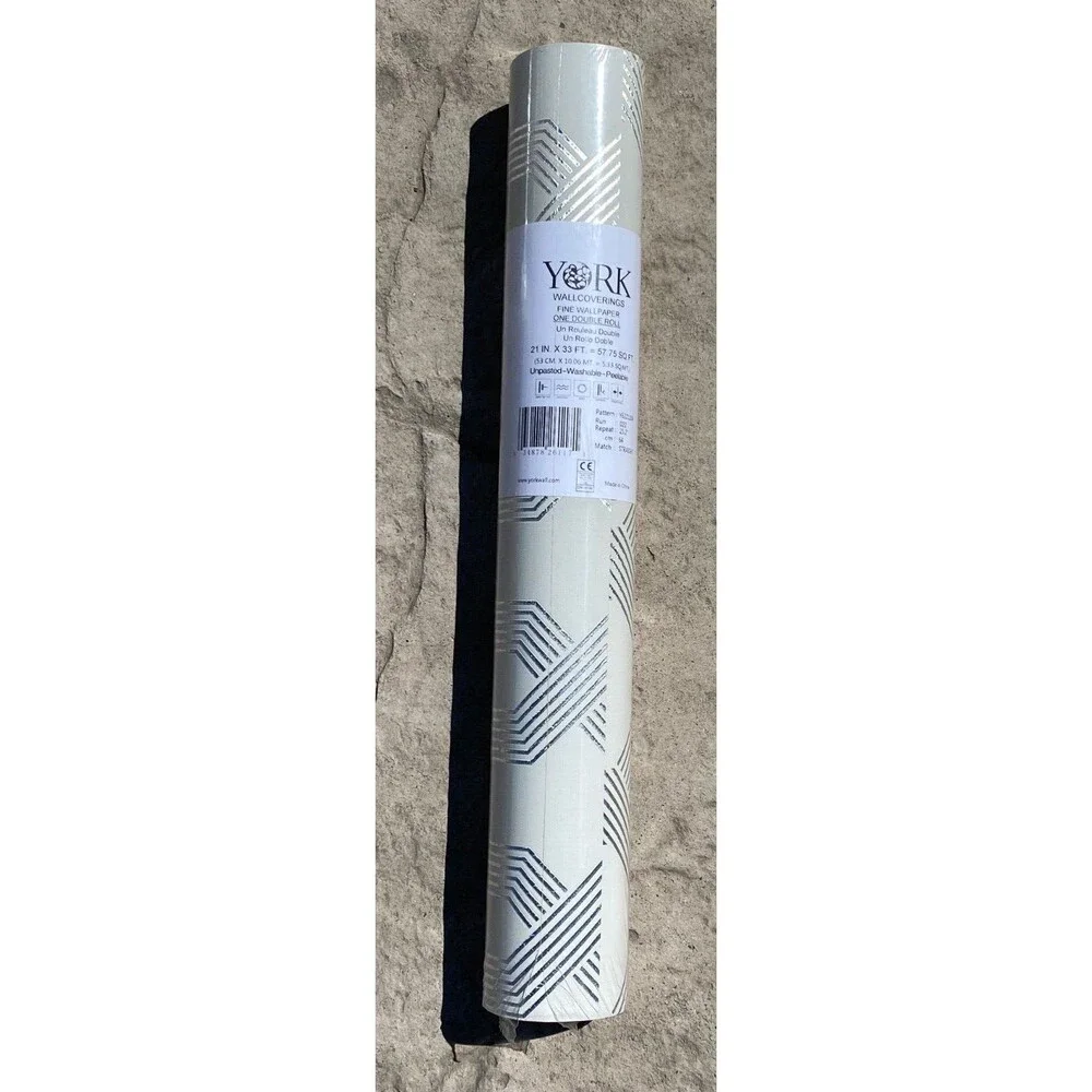 York Wallcoverings Wallpaper Y6221204 MCM VIVA LOUNGE Double Roll Grey Silver